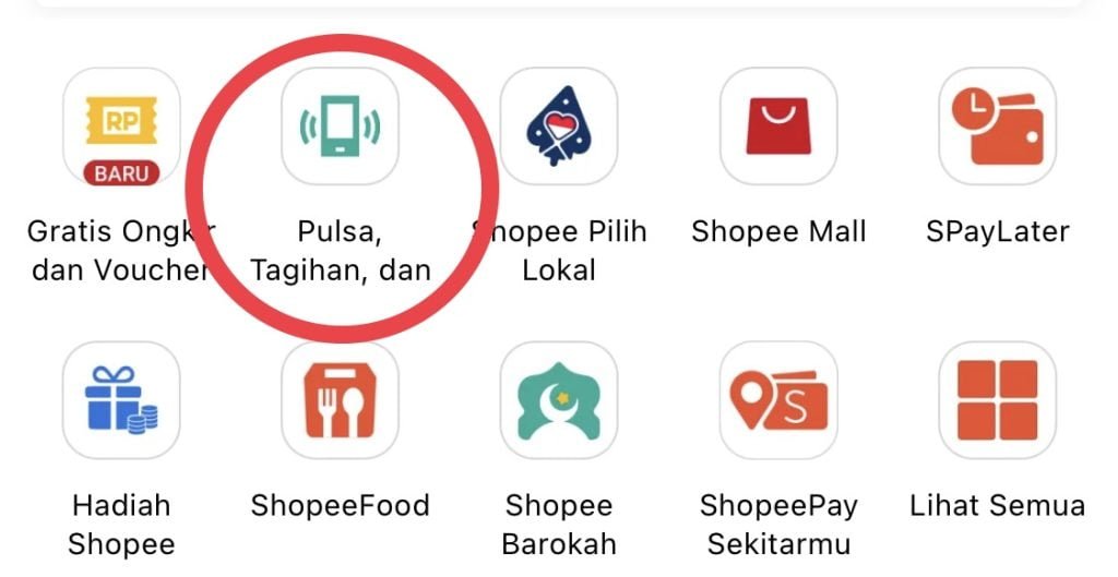 Contoh membayar tagihan listrik menggunakan aplikasi Shopee