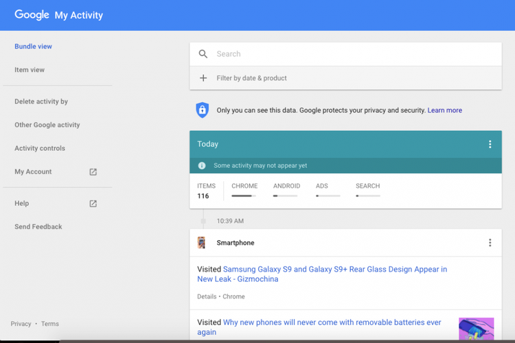 cara hapus pencarian di google